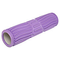 Роллер для йоги и пилатеса массажный (мфр ролл) Zelart FI-6202 цвет фиолетовый ht