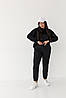 Базовий жіночий костюм SIZE+  худі+джогери петля  чорний, фото 5