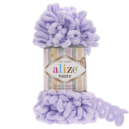 Пряжа Alize Puffy з петельками, 146 світла лаванда, фото 1