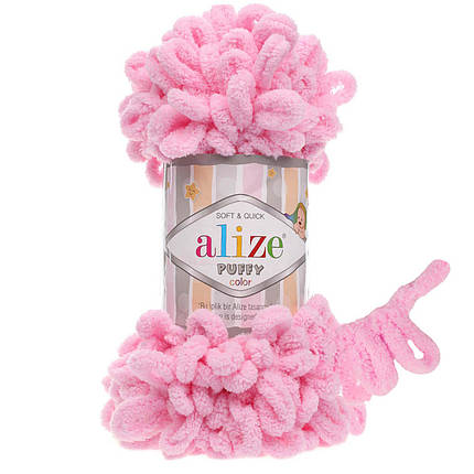 Пряжа Alize Puffy з петельками, 185 рожевий, фото 1
