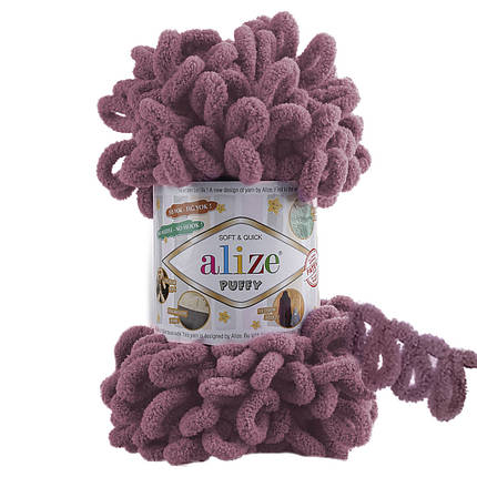 Пряжа Alize Puffy з петельками, 28 суха троянда, фото 1