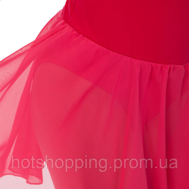 Платье для танцев (бейсик) с коротким рукавом фонарик Lingo CHD01 размер XL, рост 155-165 цвет малиновый ht - фото 6 - id-p2147855983