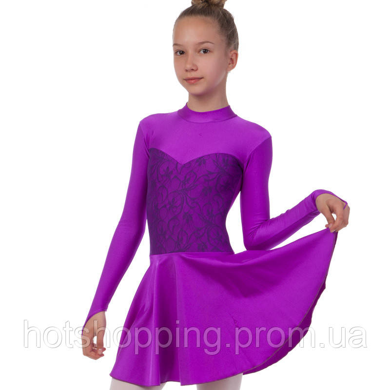 Платье рейтинговое (бейсик) с длинным рукавом и гипюровыми вставками Zelart DR-1167 размер 40, рост 158 цвет - фото 2 - id-p2147855988