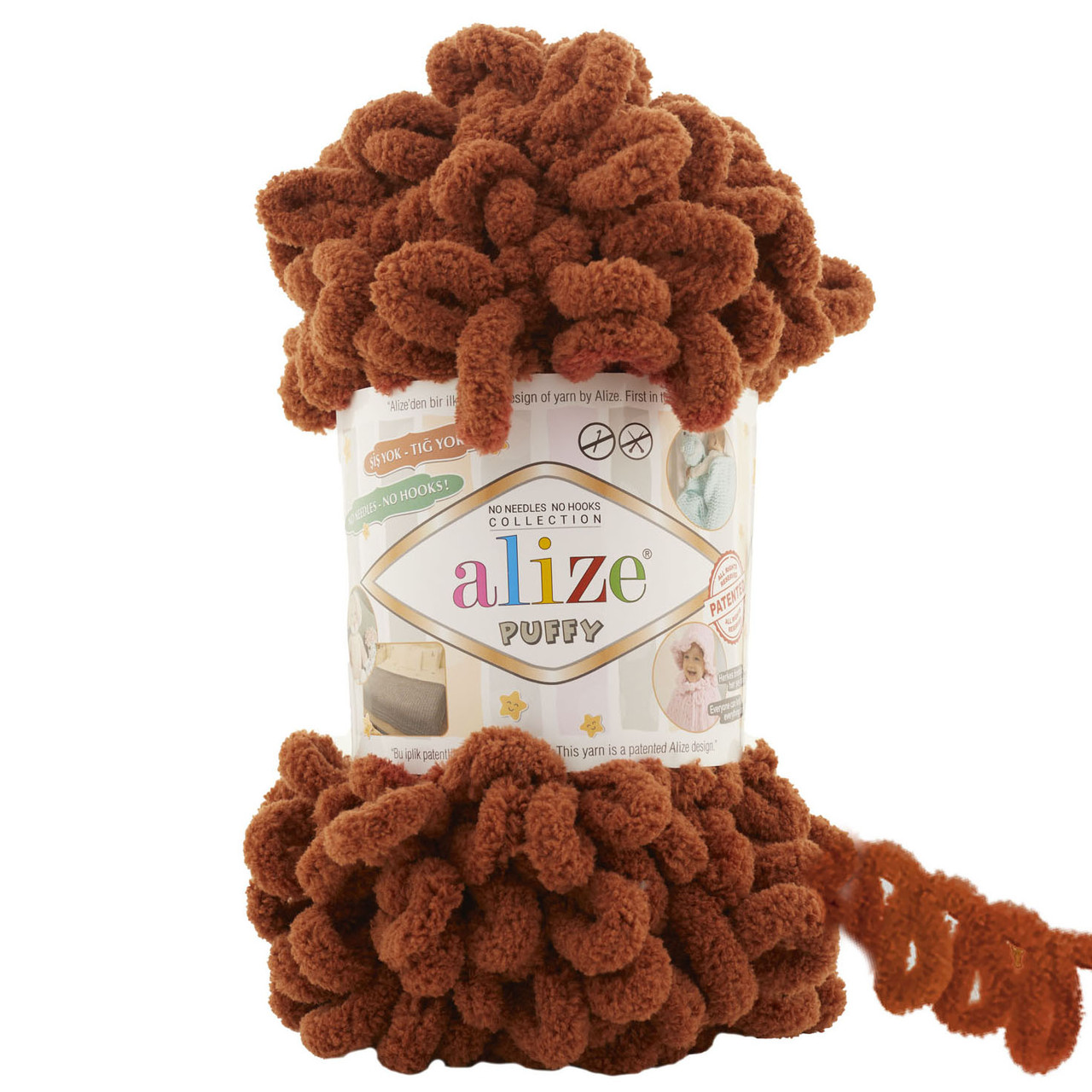 Пряжа Alize Puffy з петельками, 597 терракот