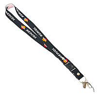 Шнурок для ключей на шею REPSOL Zelart M-4559-10 50см черный-оранжевый ht
