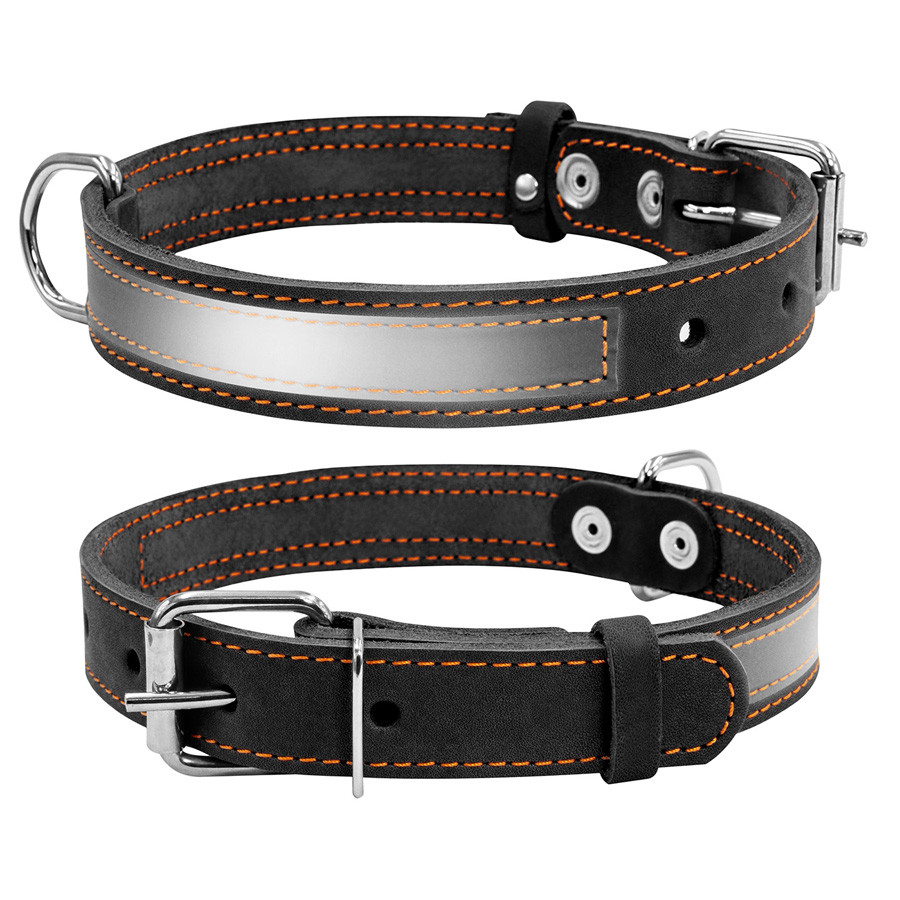 Нашийник "CoLLaR" зі світловідбивною стрічкою (ширина 20 мм, довжина 32-40 см) чорний, фото 1