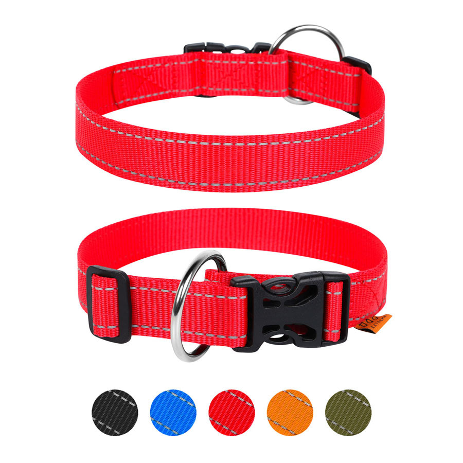 Нашийник "Dog Extreme" нейлоновий регульований (ширина 25 мм, довжина 31-49 см) червоний, фото 1