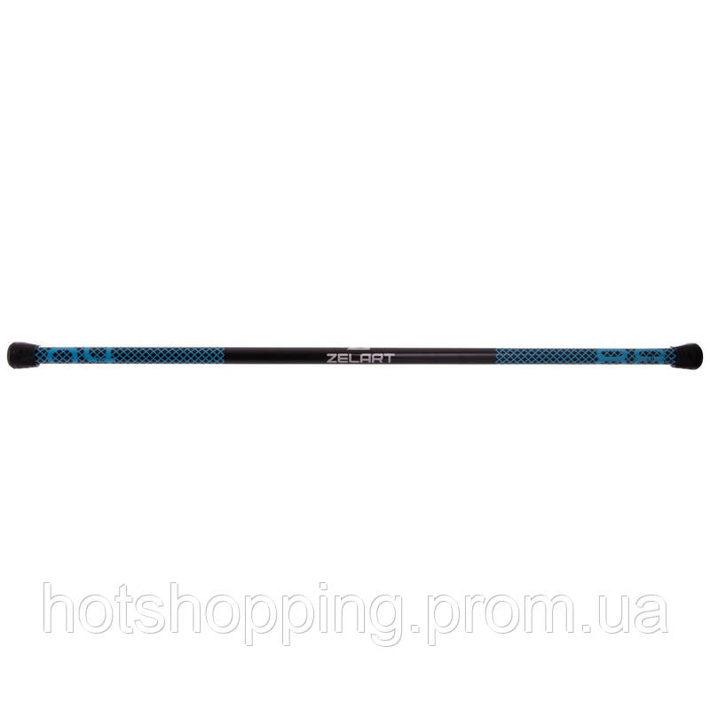 Палка гимнастическая Бодибар Body Bar Zelart FI-2611-4 вес 4кг черный-голубой ht - фото 2 - id-p2147885573