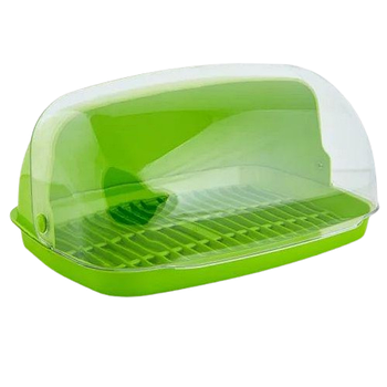 Хлібниця 36*27*18см пластик оливковий Алеана