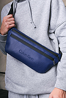 Поясные сумки кожанные брендовая бананка Calvin Klein кожанная лого поясная сумка из эко кожи кельвин кляйн