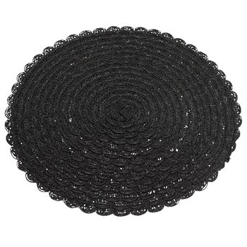 Підставка під тарілку d38см кругла В'язана серветка чорна 444-137 БОНА ДИ