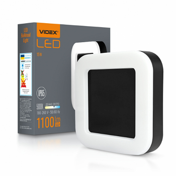 LED Світильник 15W 5000К 220V квадратний чорний ART VL-BHFS-155B Videx