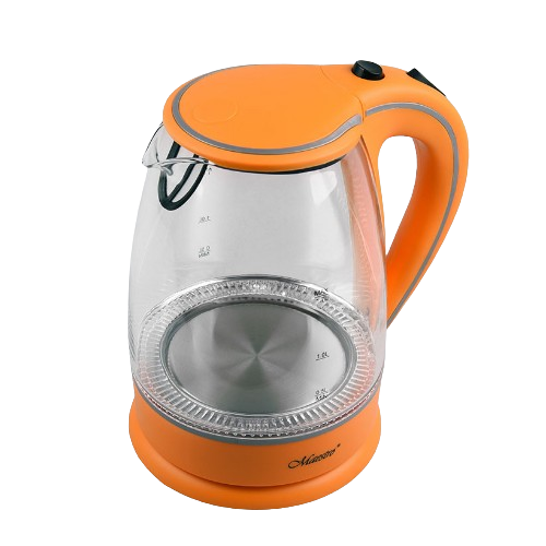 Електрочайник 1,7л 1850-2200W скло (диск) помаранч MR-064-ORANGE Maestro