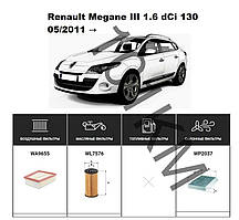 Комплект фільтрів Renault Megane III 1.6 dCi (2011-) WIX
