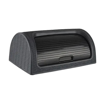 Хлібниця в кольоровій коробці Ротанг пластик антрацит LUX ELIF