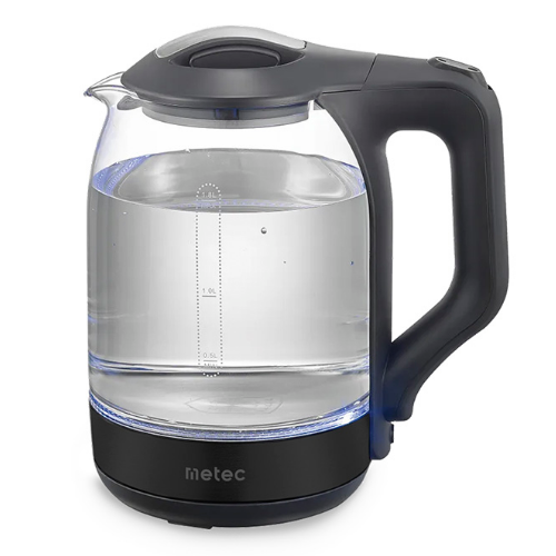 Електрочайник 1,8л 1500W скло (диск) чорний EK-01GB Metec