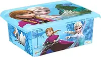 Ящик детский для хранения игрушек прозрачный 39х14х29 см 10 л Frozen blue Keeeper 2726