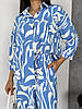 Жіночий стильний костюм: сорочка та вільні штани з абстрактним принтом, норма і батал великі розміри, фото 3