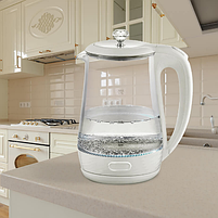 Електрочайник 1,7л 1850-2200W скло (диск) білий MR-052-WHITE Maestro, фото 4