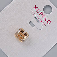 Намистина Xuping з білими стразами d-8,5х8,5мм+- отвір d-4,7мм+- позолота 18К