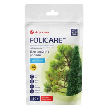 Добриво для хвойних рослин мінеральне 180гр Весна-Літо Yara Folicare