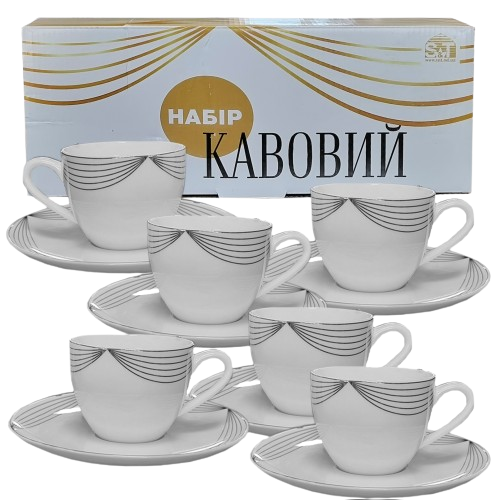 Сервіз кавовий Жардін 12 предметів (ч.110мл/блюдце d13см) 1453-5 S&T