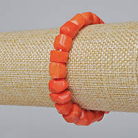 Браслет Корал помаранчевий натуральний галтівка (асорті, середній розмір) d-12х9мм L-18см+- (стрейч)