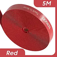 Стяжка Липучка Ремешок для кабеля TOOCKI 5 метров RED
