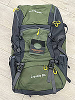 Професійний туристичний, трекінговий похідний рюкзак Weikani 50L зелений + чехол від дощу