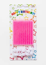 Свічки на торт рожеві - 10шт