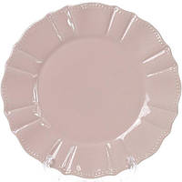 Набор Bona 6 обеденных тарелок Leeds Ceramics SUN диаметр 26см каменная керамика Розовато-пеп KS, код: 7426234