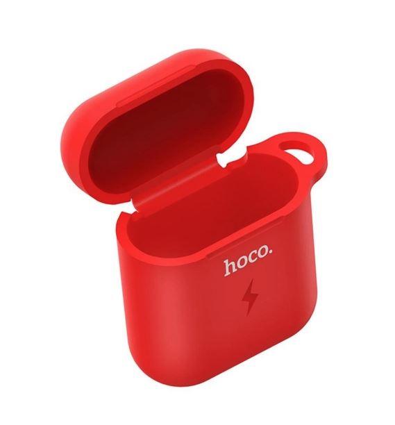 Бездротовий зарядний пристрій для навушників AirPods — Hoco CW22 Wireless charging case червоне