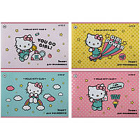 Альбом для малювання на скобі Kite Hello Kitty 24 аркуші cофт тач + УФ лак мікс дизайнів (HK23-242)