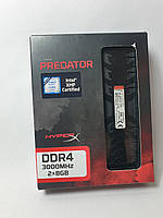 МОДУЛЬ ПАМЯТИ KINGSTON DDR4 3000 MHz 16GB (2X8) HYPERX PREDATOR BLACK 3000 MHZ