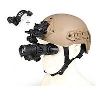 Военный Монокуляр прибор с ночным видением PVS-14 (до 400м) с креплениями Mount на шлем