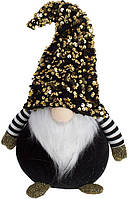 Декоративная игрушка Гномик-морячок 36 см черный с золотыми пайетками BonaDi DP219350 KS, код: 8260418