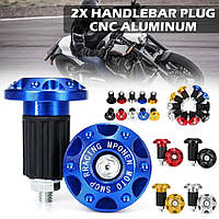 Заглушки на кермо мотоцикла та велосипеда сині 16-20 мм