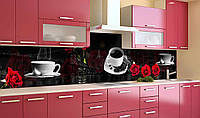 Наклейка виниловая кухонный фартук Zatarga Кофе и Розы 600х3000 мм KS, код: 5567327