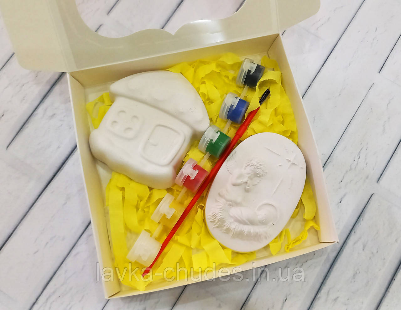 Набір гіпсових фігурок з фарбами, набір для творчості, фото 1