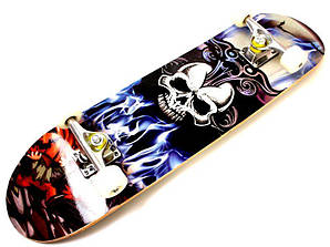 Дитячий дерев'яний скейтборд Skateboard з дизайном Ghost до 80 кілограмів