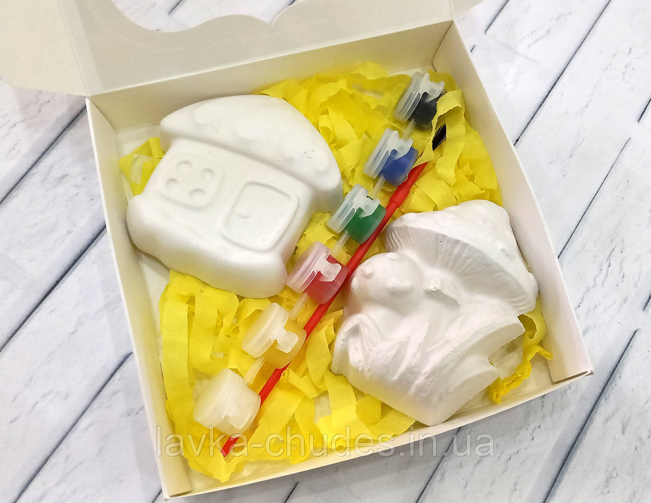 Набір гіпсових фігурок з фарбами, набір для творчості, фото 1