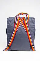 Рюкзак Fjallraven Kanken Classic Rainbow 16л Люкс качество серый тканевая подкладка Лучшая цена на