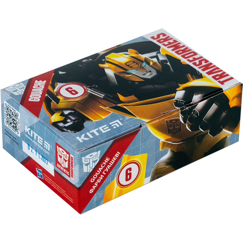 Гуаш Kite Transformers 6 кольорів 20 мл (TF23-062)