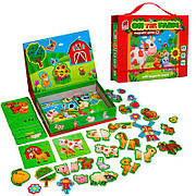 Гр Magnetic game "Farm" RK2140-02 (6) "Vladi Toys", 24 картки, 57 магнітів, в коробці