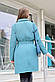 Пальто жіноче демісезонне бірюзове П861, фото 2