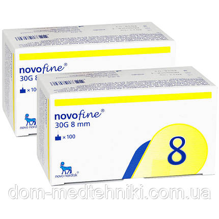 Набір: Голки інсулінові "Novofine 8 мм" (2 уп.), фото 1