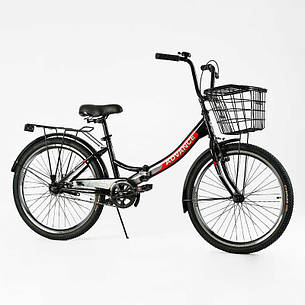 Велосипед складний Corso 24`` Advance AD-24400 (1) одношвидкісний, складна сталева рама 14``, корзина,, фото 2