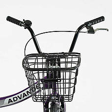Велосипед складний Corso 24`` Advance AD-24198 (1) одношвидкісний, складна сталева рама 14``, корзина,, фото 2