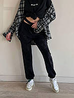 Женский стильные трендовые молодежные модные штаны в стиле тай-дай (черный, хаки)