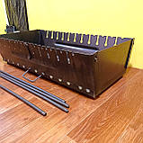 Розбірний мангал-чемодан 12 шампурів двоярусний 2мм. Розкладний мангал зі знімними ніжками від виробника., фото 4